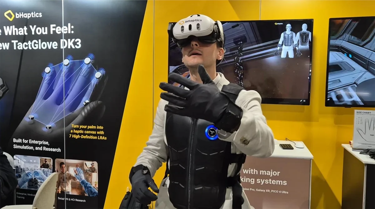 bhaptics-unveils-tactglove-dk3-at-awe-2026-offering-enhanced-nuance-in-virtual-reality-haptic-feedback