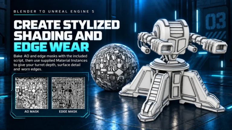 a-new-blender-5-2-to-unreal-engine-5-8-course-connects-stylized-hard-surface-modelling-baked-masks-and-blueprint-controls-in-one-playable-project